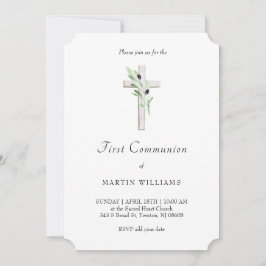 Olive-Zweig Katholische Erstkommune des Heiligen K Einladung