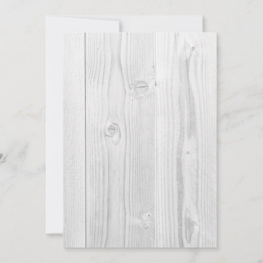 Olive-Zweig Weißholz Cross-Bestätigung Einladung (Rückseite)