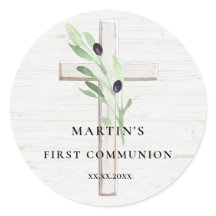 Olive Zweige Weißholz Kreuz Erste Kommune