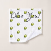 Olivegrün Badhandtuch Set (Waschlappen)