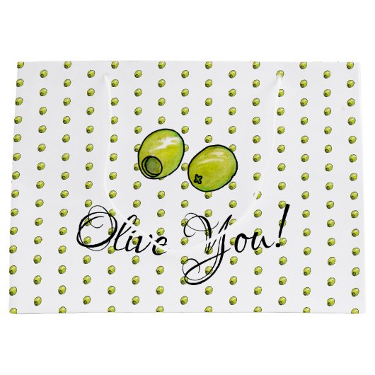 Olivegrün Große Geschenktüte (Vorderseite)