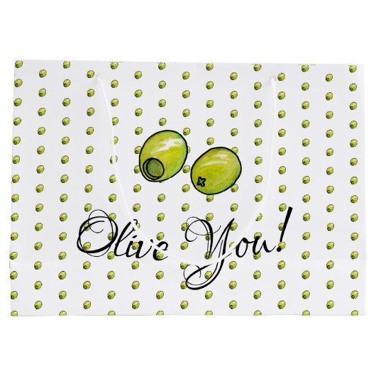 Olivegrün Große Geschenktüte (Rückseite)