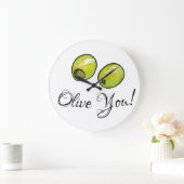 Olivegrün Große Wanduhr (Zuhause)