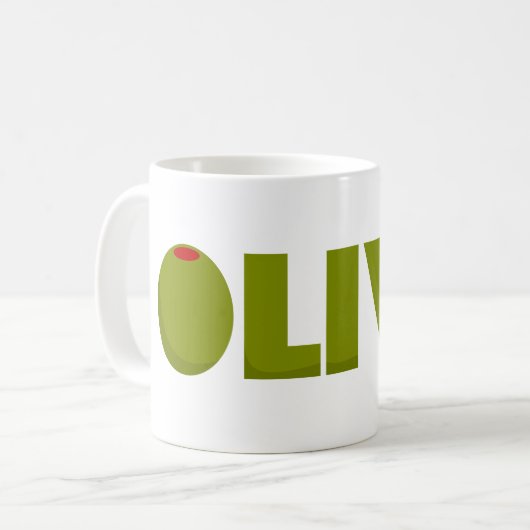 Olivegrün Kaffeetasse (Vorderseite Links)