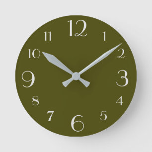 Olivegrün Runde Wanduhr