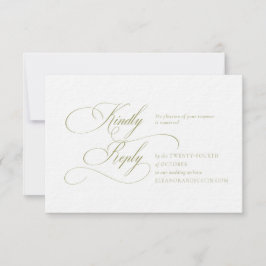 Olivegrüne Monogramm-Hochzeits-RSVP-Karte RSVP Karte