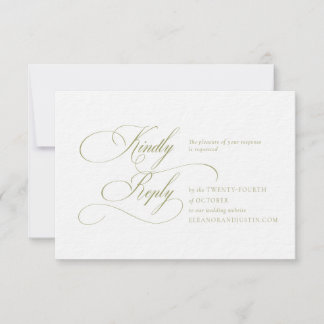Olivegrüne Monogramm-Hochzeits-RSVP-Karte RSVP Karte