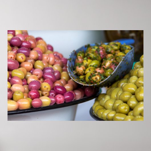Oliven auf dem Markt Poster (Vorne)