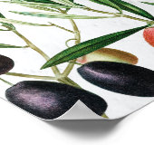 Oliven-Blätter Griechische Insel Hochzeitssitzkart Poster (Ecke)