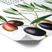 Oliven-Blätter Griechische Insel Hochzeitssitzkart Poster (Ecke)