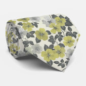 Oliven-Blume-Schatten von grün und grau Krawatte (Gerollt)