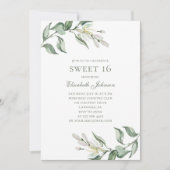 Oliven. Blume Süß 16. Sommer 16. Geburtstag Einladung (Vorderseite)