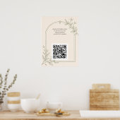Oliven-Botanik-Hochzeitsfoto-Sharing-QR-Code-Schil Poster (Küche)