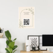 Oliven-Botanik-Hochzeitsfoto-Sharing-QR-Code-Schil Poster (Heimbüro)