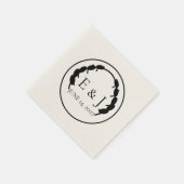 Oliven-Botanik-Monogramm-Hochzeitsservietten Serviette (Ecke)