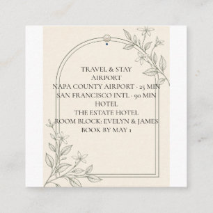 Oliven botanische Destination Hochzeit Reise-Einla Begleitkarte
