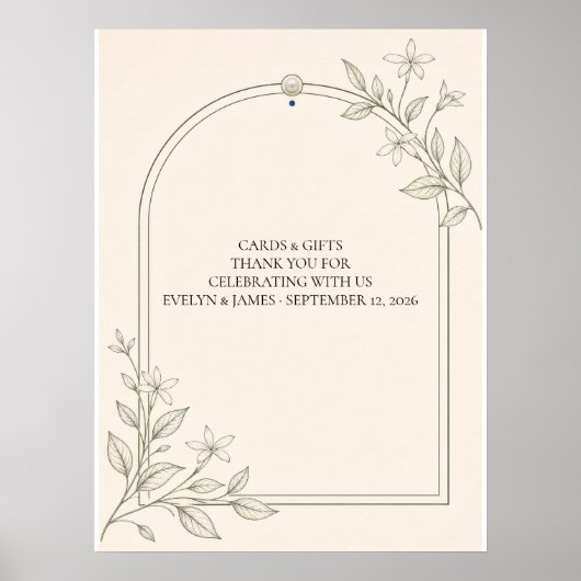 Oliven-Botanische Hochzeitskarten und Geschenke-Sc Poster (Vorne)