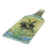 "Oliven-" - dekoratives hackendes Brett-Glaspaddel Schneidebrett (Ecke)