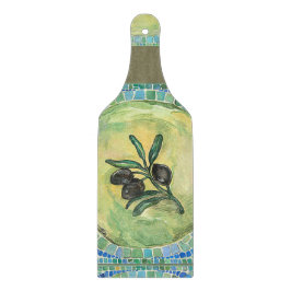 "Oliven-" - dekoratives hackendes Brett-Glaspaddel Schneidebrett