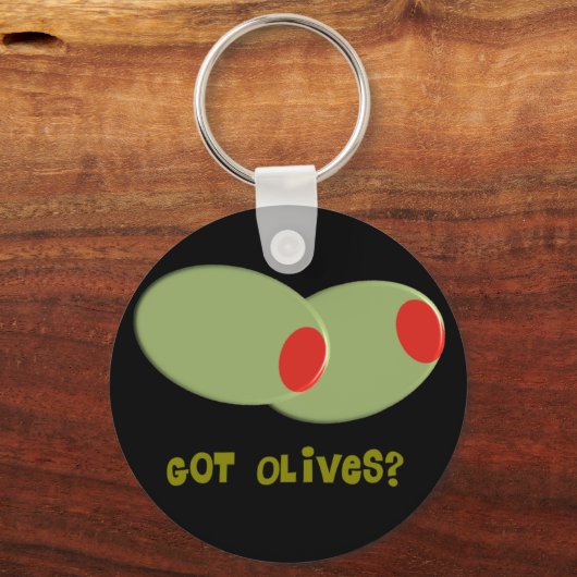 Oliven Design spendet "Got Oliven?" Schlüsselanhänger (Vorderseite)