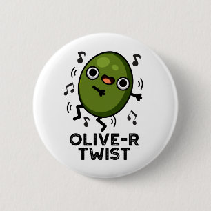 Oliven-Drehung Funny Obstblütenpuin Button