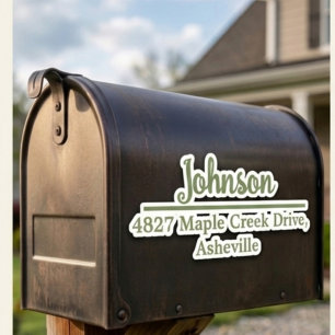 Oliven-Familien Name & Adresse Briefkasten Persona Aufkleber