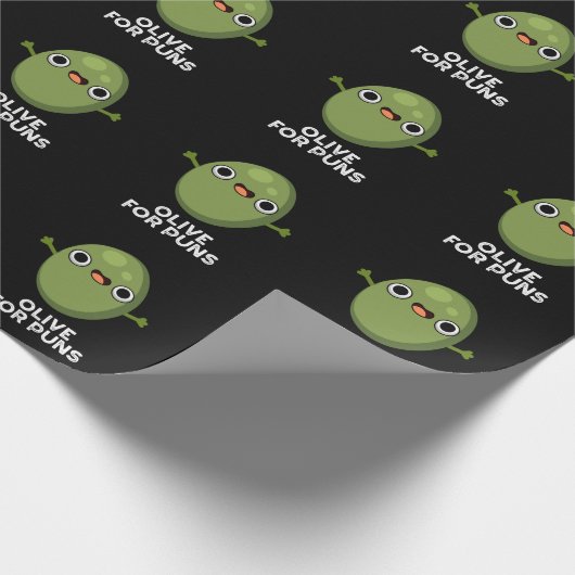 Oliven für Puns Funny Olive Obstpun Dark BG Geschenkpapier (Ecke)