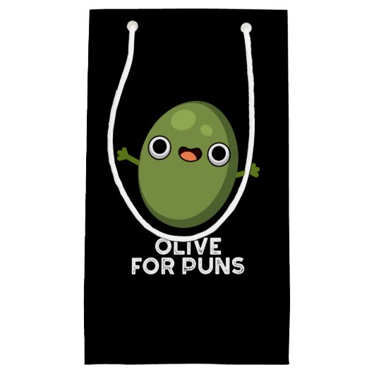 Oliven für Puns Funny Olive Obstpun Dark BG Kleine Geschenktüte (Vorderseite)