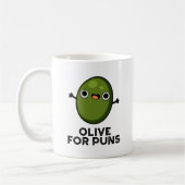 Oliven für Puns Funny Olive Obstpuppe Kaffeetasse (Links)