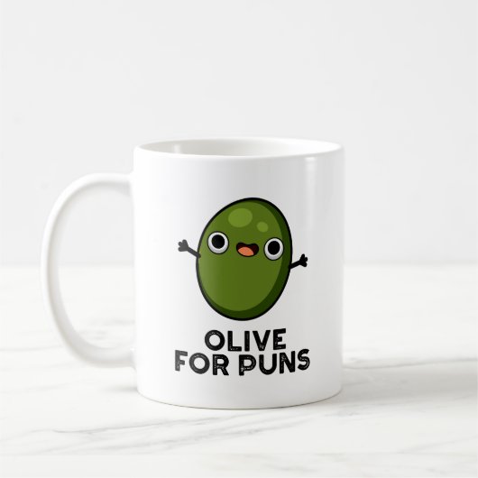 Oliven für Puns Funny Olive Obstpuppe Kaffeetasse (Links)
