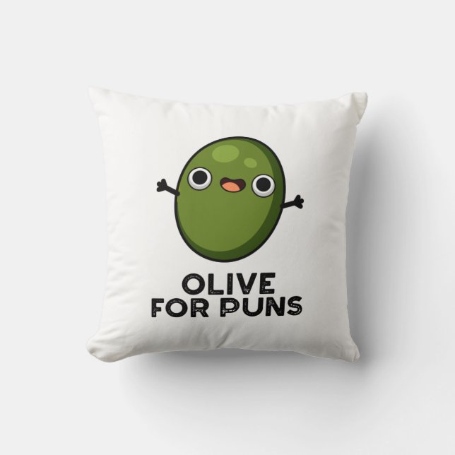 Oliven für Puns Funny Olive Obstpuppe Kissen (Vorderseite)