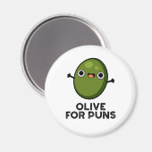 Oliven für Puns Funny Olive Obstpuppe Magnet (Vorderseite/Rückseite)