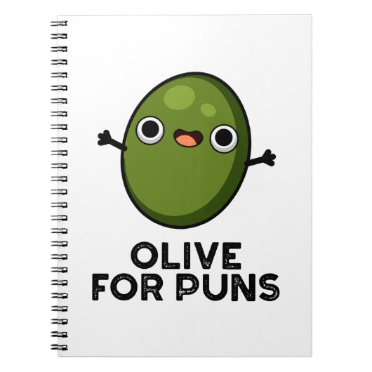Oliven für Puns Funny Olive Obstpuppe Notizblock (Vorderseite)