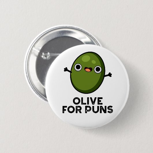 Oliven für Puns Niedliche Oliven Button (Vorne & Hinten)
