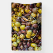 Oliven, gesäumt, schwarz und grün banner (Vertikal)