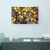 Oliven, gesäumt, schwarz und grün banner (Messe)