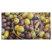 Oliven, gesäumt, schwarz und grün kissenbezug (Vorderseite-Rechts)