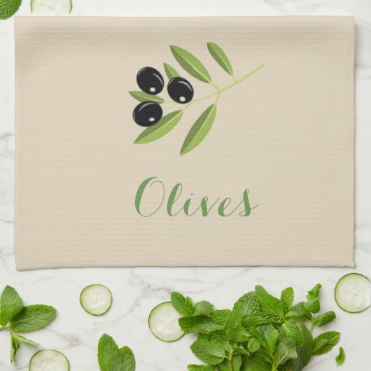 Oliven Geschirrtuch (Gefaltet)