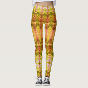 Oliven Green Gold und Orange Leggings