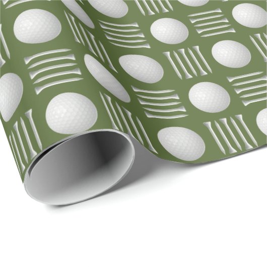 Oliven Green Golf Ball und T-Shirt Geschenk Geschenkpapier (Rolleneckpunkt)