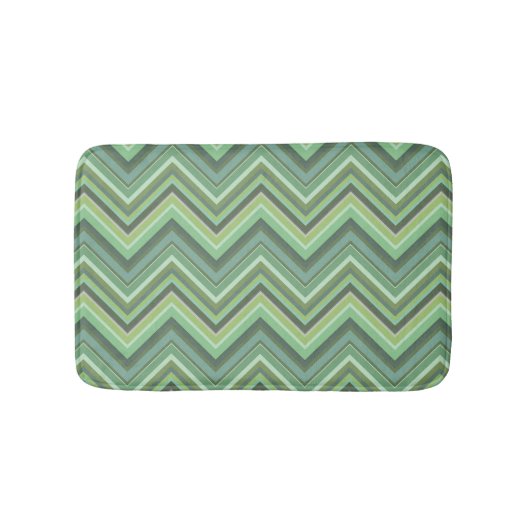 Oliven Green Zigzag Badematte (Vorderseite)