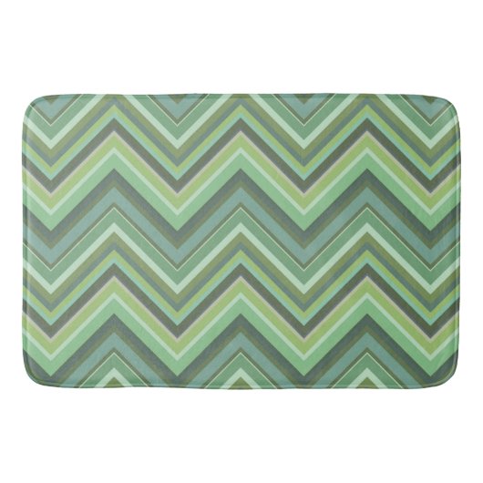 Oliven Green Zigzag Badematte (Vorderseite)