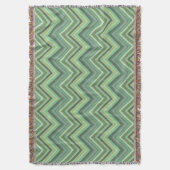 Oliven Green Zigzag Decke (Vorderseite Vertikal)