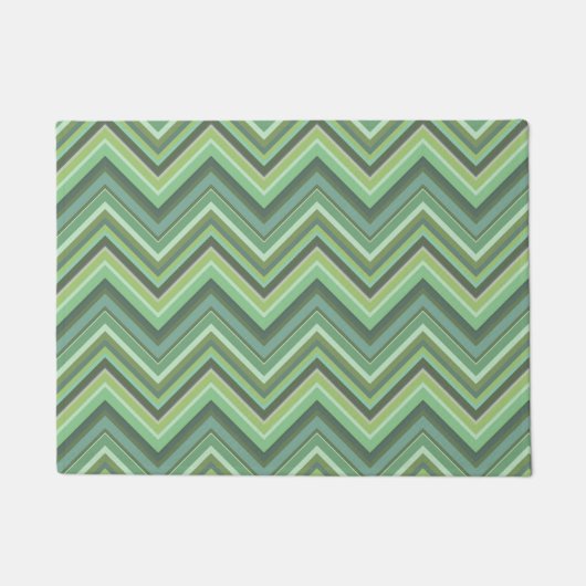 Oliven Green Zigzag Fußmatte (Vorderseite)