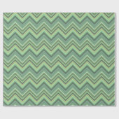 Oliven Green Zigzag Geschenkpapier (Flach)