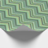 Oliven Green Zigzag Geschenkpapier (Ecke)