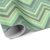 Oliven Green Zigzag Geschenkpapier (Rolleneckpunkt)