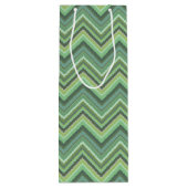 Oliven Green Zigzag Geschenktüte Für Weinflaschen (Rückseite)