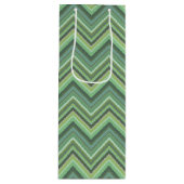 Oliven Green Zigzag Geschenktüte Für Weinflaschen (Vorderseite)
