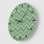 Oliven Green Zigzag Große Wanduhr (Winkel)